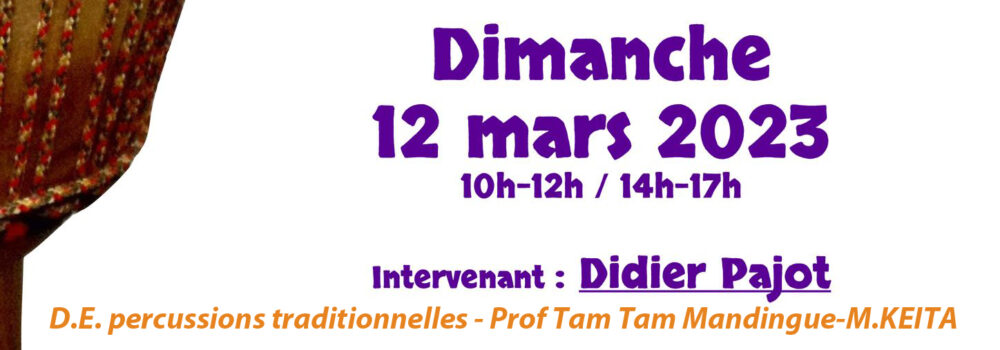 Affiche STAGE PERCUS Didier PAJOT